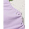 imageOYOANGLE Girls Cute Spaghetti Straps Round Neck Drawstring One Piece Swimwear Tie Bathing SuitLight Purple