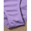imageOYOANGLE Girls Cute Spaghetti Straps Round Neck Drawstring One Piece Swimwear Tie Bathing SuitPurple Solid