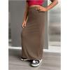 imageOYOANGLE Girls Elastic High Waist Maxi Pencil Skirt Split Back Bodycon Knitted Long SkirtsMocha Brown