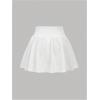 imageOYOANGLE Girls Elastic High Waist Short Skirt Cute A Line Casual Mini Skater SkirtsWhite