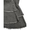 imageOYOANGLE Girls Elastic Waist Flared Leg Denim Pants Raw Trim Bell Bottom Jeans with PocketsGrey