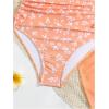 imageOYOANGLE Girls Floral Ruched Side One Piece Swimsuit with Mesh Beach Skirt Cover Up SwimwearOrange