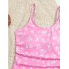 imageOYOANGLE Girls Floral Ruched Side One Piece Swimsuit with Mesh Beach Skirt Cover Up SwimwearPink
