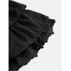 imageOYOANGLE Girls Lace Trim Tiered Layered Ruffle Hem Skirt High Elastic Waist Flared Short SkirtsBlack