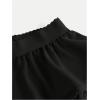 imageOYOANGLE Girls Lace Trim Tiered Layered Ruffle Hem Skirt High Elastic Waist Flared Short SkirtsBlack