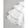 imageOYOANGLE Girls Lace Trim Tiered Layered Ruffle Hem Skirt High Elastic Waist Flared Short SkirtsWhite
