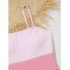 imageOYOANGLE Girls One Piece Swimsuits Colorblock Sleeveless Spaghetti Straps Wireless SwimwearPink