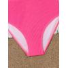 imageOYOANGLE Girls One Piece Swimsuits Colorblock Sleeveless Spaghetti Straps Wireless SwimwearPink