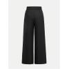 imageOYOANGLE Girls Pleated Wide Leg Pants Button Zipper Fly High Waisted Long Trousers with PocketBlack