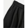 imageOYOANGLE Girls Pleated Wide Leg Pants Button Zipper Fly High Waisted Long Trousers with PocketBlack