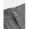 imageOYOANGLE Girls Pleated Wide Leg Pants Button Zipper Fly High Waisted Long Trousers with PocketGrey