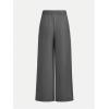 imageOYOANGLE Girls Pleated Wide Leg Pants Button Zipper Fly High Waisted Long Trousers with PocketGrey