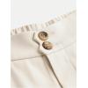 imageOYOANGLE Girls Pleated Wide Leg Pants Button Zipper Fly High Waisted Long Trousers with PocketKhaki