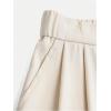imageOYOANGLE Girls Pleated Wide Leg Pants Button Zipper Fly High Waisted Long Trousers with PocketKhaki