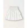 imageOYOANGLE Girls Shirred High Waisted Layered Ruffle Hem Short Skirt Summer Cute Flowy SkirtsWhite