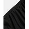 imageOYOANGLE Girls Sleeveless Square Neck Wide Straps Ruched Tank Top Solid Slim Fit Crop TopsBlack