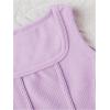 imageOYOANGLE Girls Textured Sleeveless Square Neck Asymmetrical Hem Crop Tank TopsLight Purple