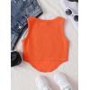 imageOYOANGLE Girls Textured Sleeveless Square Neck Asymmetrical Hem Crop Tank TopsOrange