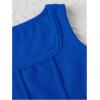 imageOYOANGLE Girls Textured Sleeveless Square Neck Asymmetrical Hem Crop Tank TopsRoyal Blue