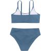 imageOYOANGLE Girls Two Piece Swimsuit High Waist Bikini Set Solid Swimwear Bathing SuitDusty Blue