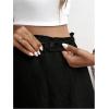 imageOYOANGLE Maternity Shorts High Elastic Waist Wide Leg Shorts Pregnancy Solid Comfy Loose Fit Casual ShortsBlack