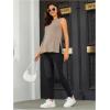 imageOYOANGLE Maternity Tank Top Summer Sleeveless Crewneck Pregnancy Shirts Side Split Pregnant ClothesKhaki