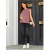 imageOYOANGLE Maternity Tank Top Summer Sleeveless Crewneck Pregnancy Shirts Side Split Pregnant ClothesPink