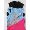 imageOYOANGLE Toddler Girls 4 Pack Ribbed Knit Crop Tank Tops Set One Shoulder Summer CamisoleBlack Blue