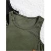 imageOYOANGLE Toddler Girls 4 Pack Ribbed Knit Crop Tank Tops Set One Shoulder Summer CamisoleBlack and Green