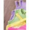 imageOYOANGLE Toddler Girls 4 Pack Ribbed Knit Crop Tank Tops Set One Shoulder Summer CamisoleGreen Pink