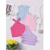 imageOYOANGLE Toddler Girls 4 Pack Ribbed Knit Crop Tank Tops Set One Shoulder Summer CamisolePink and Blue