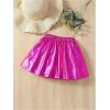 imageOYOANGLE Toddler Girls Metallic Pleated Short Skirts Party Dance Elastic Waist A Line SkirtHot Pink