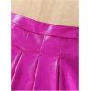 imageOYOANGLE Toddler Girls Metallic Pleated Short Skirts Party Dance Elastic Waist A Line SkirtHot Pink
