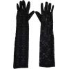 imageOYOANGLE Womens 1 Pair Floral Lace Sheer Long Gloves Elbow Length Opera Evening Prom Glove Dance Party AccessoriesBlack