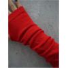 imageOYOANGLE Womens 1 Pair Y2K Goth Arm Warmer Fingerless Knitted Gloves with Thumb HoleRed