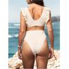imageOYOANGLE Womens 2 Piece Maternity Bikini Sets Square Neck High Waist Swimsuit Summer Casual Bathing SuitBeige