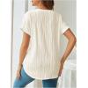 imageOYOANGLE Womens Casual Maternity TShirt Textured Short Sleeve Crew Neck Loose Tunic Top Pregnancy Blouse TeeApricot