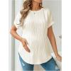 imageOYOANGLE Womens Casual Maternity TShirt Textured Short Sleeve Crew Neck Loose Tunic Top Pregnancy Blouse TeeApricot
