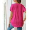 imageOYOANGLE Womens Casual Maternity TShirt Textured Short Sleeve Crew Neck Loose Tunic Top Pregnancy Blouse TeeHot Pink