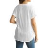 imageOYOANGLE Womens Casual Maternity TShirt Textured Short Sleeve Crew Neck Loose Tunic Top Pregnancy Blouse TeeWhite