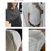 imageOYOANGLE Womens Casual Maternity TShirt Textured Short Sleeve Crew Neck Loose Tunic Top Pregnancy Blouse TeeWhite