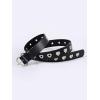 imageOYOANGLE Womens Cute Hollow Heart Buckle Belt Pu Leather Belts Casual Jeans Belt Ladies BeltBlack
