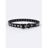 imageOYOANGLE Womens Cute Hollow Heart Buckle Belt Pu Leather Belts Casual Jeans Belt Ladies BeltBlack