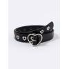 imageOYOANGLE Womens Cute Hollow Heart Buckle Belt Pu Leather Belts Casual Jeans Belt Ladies BeltBlack