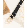 imageOYOANGLE Womens Double Heart Leather Belt Buckle Adjustable Skinny Belts Thin Belt for Jeans DressBlack
