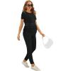 imageOYOANGLE Womens Maternity 2 Piece Outfits Drawstring Ruched Short Sleeve Ribbed Tee Top ampamp Leggings Pregnancy Lounge SetBlack