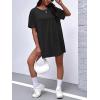 imageOYOANGLE Womens Maternity 2 Piece Outfits Short Sleeve Split Hem Tee Shirt and Shorts SetBlack