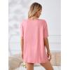 imageOYOANGLE Womens Maternity 2 Piece Outfits Short Sleeve Split Hem Tee Shirt and Shorts SetDusty Pink