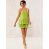 imageOYOANGLE Womens Maternity 2 Piece Pajamas Outfits Textured Cami Halter Top and Shorts Lounge SetGreen