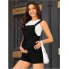 imageOYOANGLE Womens Maternity Button Sleeveless Drawstring High Waist Short Overall Casual Romper with PocketBlack